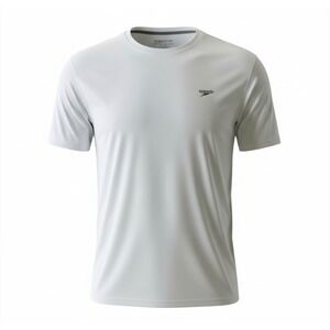 Speedo Men's UV Protection Rash Guard T Shirt White Short Sleeve Sun Shirt XL